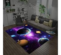 Galaxy Starry Sky Area Rug Blue Purple Living Room Rug Children's Play Room Carpet Floor Decoration Modern Boy Girl Bedroom Rug Door Mat Bathroom Mat Hallway Rug Carpet (Blue Purple,100 x 160 cm)