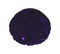 Galaxy Starry Space Purple Starry Print Double Layer Shower Cap Reusable Lightweight And Soft Bath Hair Cap For Women