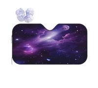 Galaxy Starry Space Purple Starry -Print Reflective Windshield Sun Shade For Cars S Size - Heat Resistant Suction Cups, Universal Fit.