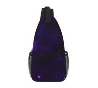 Galaxy Starry Space Purple Starry Print Sling Backpack Unisex Crossbody Chest Bag Shoulder Chest Bags for Women Men Hiking Travel