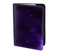 Galaxy Starry Space Purple Starry Print Stylish Men Women 5.5 Inch Passport Travel Document Wallet For Secure Storag, Black, One Size