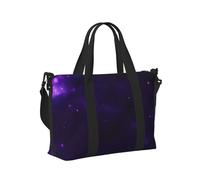 Galaxy Starry Space Purple Starry Print Travel Hand Bag Women Lightweight Tote Foldable Daily Weekend Trips Gym Vacation