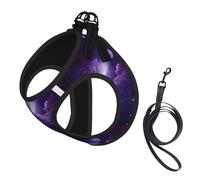 Galaxy Starry Space Purple Starry Small Pet Harness Vest - Full Print Design, Adjustable and Reflective for Safety, Suitable for Small Cats and Dogs Pet leash vest