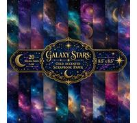 Galaxy Stars: Gold Accented Scrapbook Paper: 20 Double-Sided Sheets, 20 Designs, 8.5" x 8.5" Watercolor Gold Accented Craft Paper Pad for ... Decoupage, Origami, Collage & DIY Projects