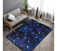 Galaxy Stars Magic Glow in The Dark Kitchen Rugs, Bedroom Livingroom Sitting-Room Mat, Floor Pad Rugs Standing Mat, Kids Children Play Mat Bath Mat, Throw Rugs Runner Exercise Mat