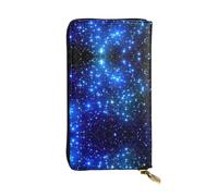 Galaxy Stars Print Leather Long Clutch Wallet – Fashionable Personalized Wallet, Multiple Card Slots, Gift Ready, Black, One Size