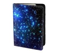Galaxy Stars Print Passport Holder for Travel,Wallet Case RFID Blocking Leather Card Slot Protector