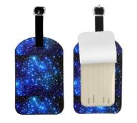 Galaxy Stars Printed Leather Luggage Tag, Durable Baggage Identifier, Soft PU ID Label, for Business Travel