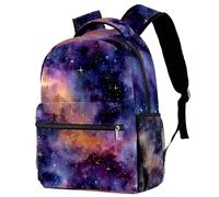 Galaxy Stars Space Watercolor Sky Background Backpack Rucksack for Girls Boys Schoolbag for Elementary Middle Students