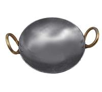Galaxy Store Indian Traditional Iron Kadai 3 Liter with Handles, Medium to Large, Non-Stick, Gas & Induction Compatible