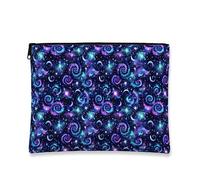 Galaxy Swirl Makeup Bag, Cosmic Pattern Portable Cosmetic Travel Pouch for Women, Stylish Toiletry Organizer for Winter, Navy, 7x9 Inch, Galaxy