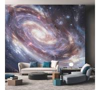 Galaxy Swirl Wallpaper for Living Room, Universe Starry Sky Wall Mural for Bedroom 300x210 cm, Non-Woven Photo Wallpaper, Home Decor D&O14