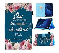 Galaxy Tab A 8.0 2019 Case,Bible Verse Psalm 46:5 Pink Flower Wallet PU Leather Stand Folio Slim Smart with Auto Sleep/Wake Case Cover for Samsung Tab A Tablet 8.0 Inch 2019 Tablet SM-T290/T295