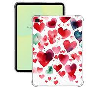 Galaxy Tab A7 Lite Case 2021 Release Lightweight Ultra Slim Transparent Flexible TPU Shock Proof Clear Tablet Cover Case for Samsung Galaxy Tab A7 Lite 8.7 inch - Red Love Heart