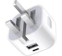 Galaxy Tab S11 Ultra/A11/S10 Ultra/S10+/A9/A9+/S9 FE+/S9+/S9 Ultra/S8 Plus/S8 Ultra/A8 10.5/S7 Plus/S7 FE/A7 10.4 S6 Lite Charger Plug 20W foldable USB C PD Power Delivery Adapter (WHITE)