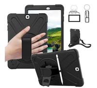 Galaxy Tab S2 9.7 Case - Dropproof Shockproof Heavy Duty Tablet Cover Rotatable Kickstand Handle Stand Hand Strap Shoulder Belt Carrying Case for Samsung SM-T810/T813/T815/T817/T818/T819 9.7" Black