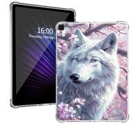 Galaxy Tab S6 Lite Clear Case 2024/2022/2020, Shockproof Drop Protection Galaxy Tab S6 Lite 10.4 inch Tablet, Lightweight Transparent Soft TPU Cover for Samsung S6 Lite Case, Sakura Wolf