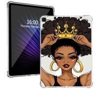 Galaxy Tab S6 Lite Clear Case 2024/2022/2020, Shockproof Drop Protection Galaxy Tab S6 Lite 10.4 inch Tablet, Lightweight Transparent Soft TPU Cover for Samsung S6 Lite Case, Crown Woman