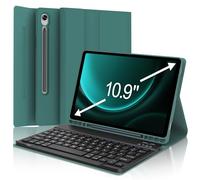 Galaxy Tab S9 FE 10.9inch Keyboard Case for Samsung Tablet S9 11in 2023, Magic Detachable Keyboard for Samsung Galaxy Tab S9/S9FE 5G, Pen Holder&Support Charging, Smart Cover Case for S9FE Tab, Green