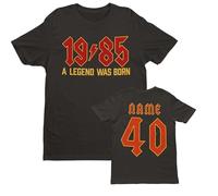 Galaxy Tees 2025 Birthday Personalised 40th T Shirt 1985 A Legend was Born with Back Print Black/L