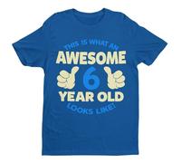 Galaxy Tees Boys 6th Birthday T Shirt This is What an Awesome 6 Year Old Looks Like Gift Royal Blue / 7-8 Years