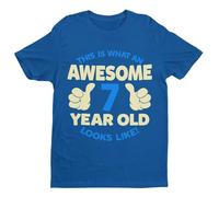Galaxy Tees Boys 7th Birthday T Shirt This is What an Awesome 7 Year Old Looks Like Gift Royal Blue / 5-6 Years