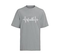 Galaxy Tees Faith Heartbeat Christian T-Shirt Inspirational Gift for Believers Witness Silver Melange/L