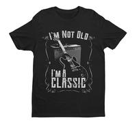Galaxy Tees Funny Guitar T Shirt I'm Not Old I'm A Classic Amp Retro Guitarist Dad Grandad Black/L