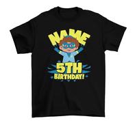 Galaxy Tees Kids Personalised Superhero 5th Birthday T-Shirt with Childs Name On Gift Idea Black / 5-6 Years