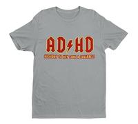 Galaxy Tees Mens ADHD Highway to Hey Look A Squirrel Funny ADHD T-Shirt Short Sleeved Grey M