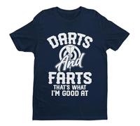 Galaxy Tees Mens Darts and Farts Funny T Shirt Short Sleeved Midnight Navy Blue 6XL
