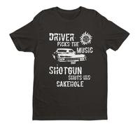 Galaxy Tees Mens Driver Picks The Music Shotgun Shuts Cakehole T Shirt Short Sleeved Black XL
