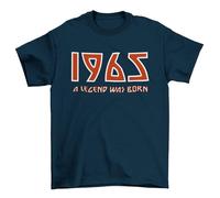 Galaxy Tees Men's Funny 60th Birthday in 2025 T Shirt 1965 A Legend was Born Rock Font Retro Midnight Navy Blue/L