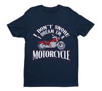 Galaxy Tees Mens Funny Biker T Shirt I Don't Snore I Dream I'm A Motorcycle Short Sleeved Midnight Navy Blue 4XL