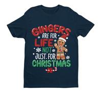 Galaxy Tees Mens Funny Christmas T Shirt Gingers are for Life Not Just for Xmas Short Sleeved Midnight Navy Blue L