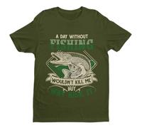 Galaxy Tees Mens Funny Fishing T Shirt A Day Without Pike Fishing Probably Wont Kill Me But Why Risk It Short Sleeved Military Green L