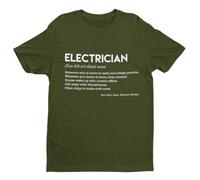 Galaxy Tees Mens Funny T Shirt Electrician Dictionary Definition Short Sleeved Military Green M