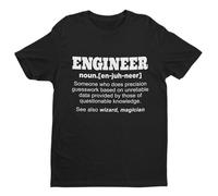 Galaxy Tees Mens Funny T Shirt Engineer Dictionary Definition Novelty Worker Staff Work Gift Idea Short Sleeved Black XL
