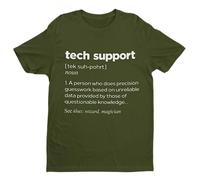 Galaxy Tees Mens Funny Tech Support T Shirt Dictionary Definition Spoof Short Sleeved Small - 6XL Military Green M