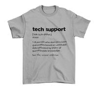 Galaxy Tees Mens Funny Tech Support T Shirt Dictionary Definition Spoof Short Sleeved Small - 6XL Silver Melange 6XL