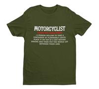 Galaxy Tees Mens Motorcyclist Dictionary Definition Funny Biker T Shirt Short Sleeved Small - 6XL Military Green M