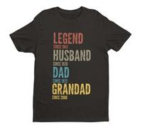 Galaxy Tees Men's Personalised Grandad, Dad, Husband, Legend T-Shirt - Customisable Gift Black / 2XL