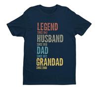 Galaxy Tees Men's Personalised Grandad, Dad, Husband, Legend T-Shirt - Customisable Gift Midnight Navy Blue / 3XL