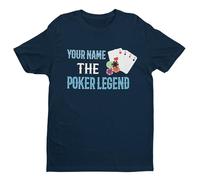 GALAXY TEES Mens Personalised Poker Player T Shirt Any Name The Poker Legend (UK, Alpha, 3XL, Regular, Regular, Midnight Navy Blue)