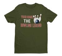 Galaxy Tees Mens Personalised Ten Pin Bowlers T Shirt Any Name The Bowling Legend (UK, Alpha, M, Regular, Regular, Military Green)