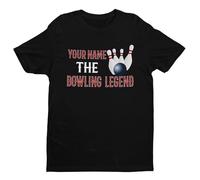 GALAXY TEES Mens Personalised Ten Pin Bowlers T Shirt Any Name The Bowling Legend (UK, Alpha, XL, Regular, Regular, Black)