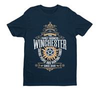 Galaxy Tees Mens Retro Winchester Brothers Family Business T Shirt Short Sleeved Midnight Navy Blue M