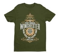 Galaxy Tees Mens Retro Winchester Brothers Family Business T Shirt Short Sleeved Military Green L