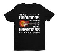 Galaxy Tees Mens Some Grandpas Play Bingo Real Grandpa Play Guitar Funny T Shirt Short Sleeved Black 2XL