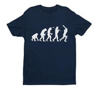 Galaxy Tees Mens The Evolution of Cricket T Shirt Ape to Man Darwin Funny Cricketer Gift Idea Short Sleeved Midnight Navy Blue 5XL